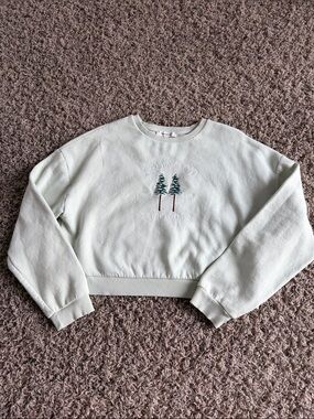 Francesca's Collections Pale Mint 'Redwood California' Cropped Sweatshirt